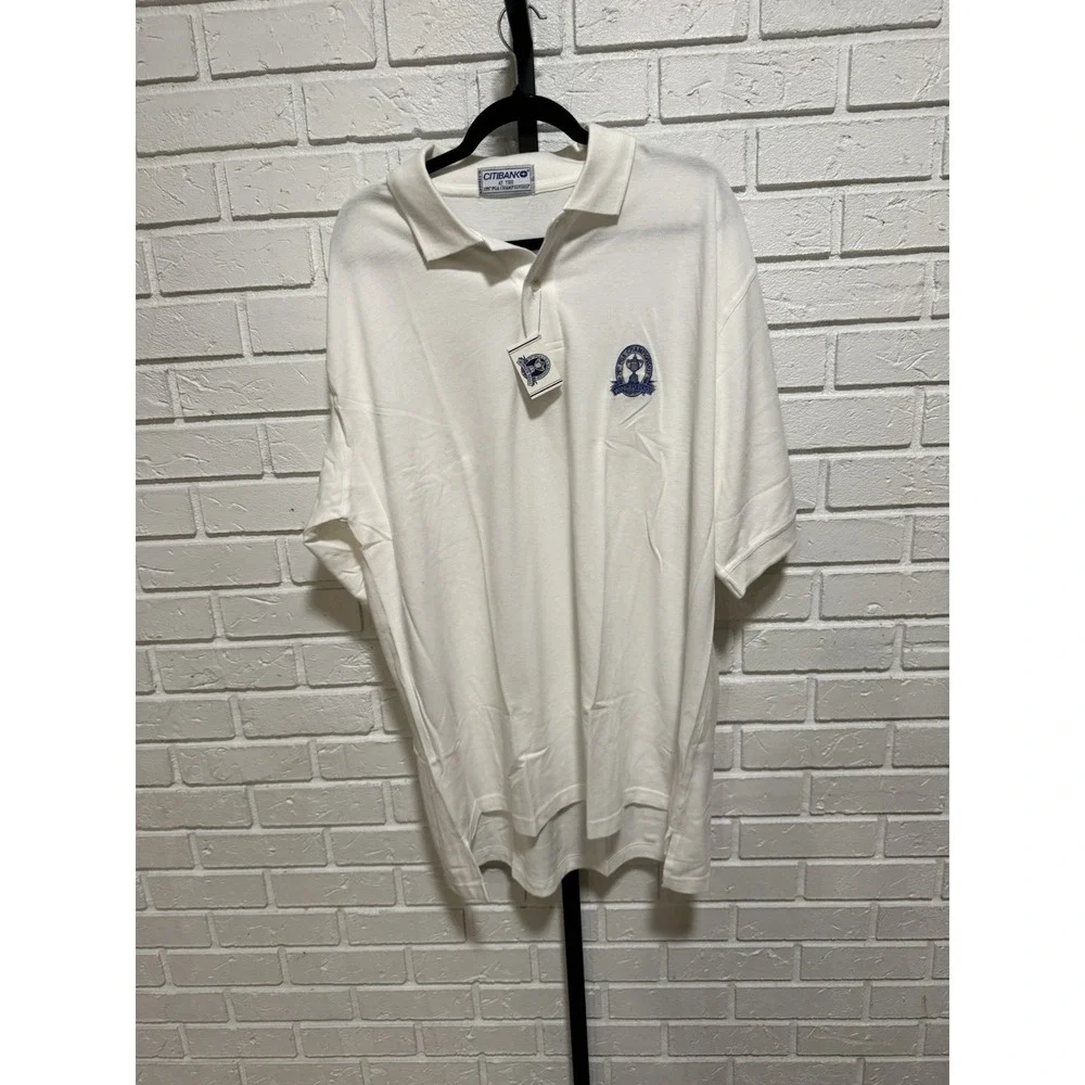 NWT 1997 PGA Championship Winged Foot Citibank Golf Polo Shirt XL White Vintage - Picture 2 of 11